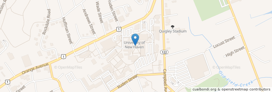 Mapa de ubicacion de University of New Haven en アメリカ合衆国, コネチカット州, New Haven County, West Haven.