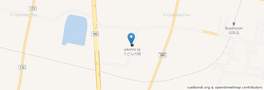 Mapa de ubicacion de うどんの田 en Japonya, 香川県, 高松市.