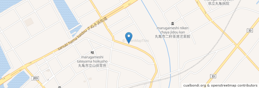 Mapa de ubicacion de 讃岐夢うどん 夢う en Japan, 香川県, 丸亀市.
