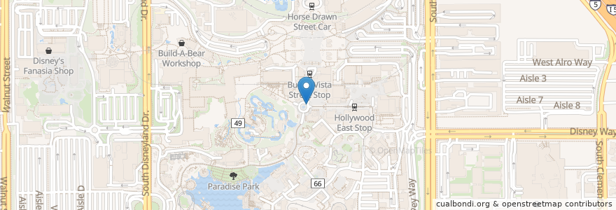 Mapa de ubicacion de Five & Dime en États-Unis D'Amérique, Californie, Orange County, Anaheim.