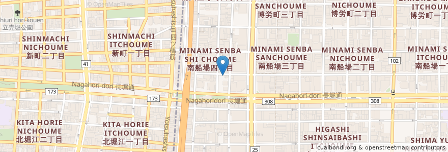 Mapa de ubicacion de Charge Cafe en Japão, 大阪府, 大阪市, 中央区.