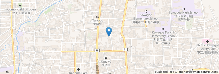 Mapa de ubicacion de 中成堂歯科医院 en Japão, 埼玉県, 川越市.