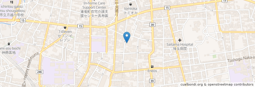 Mapa de ubicacion de ホテル三光;川越湯遊ランド en Jepun, 埼玉県, 川越市.