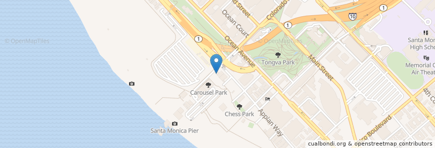 Mapa de ubicacion de Carousel Cafe en United States, California, Los Angeles County.