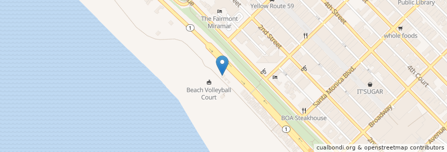 Mapa de ubicacion de Perry's Cafe en アメリカ合衆国, カリフォルニア州, Los Angeles County.