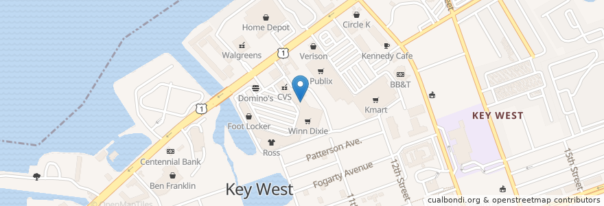 Mapa de ubicacion de Goldman's en 미국, 플로리다주, Monroe County, Key West.