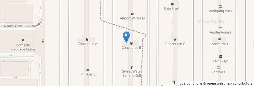 Mapa de ubicacion de Cafe Tazza en 美利坚合众国/美利堅合眾國, 喬治亞州, Clayton County, College Park.