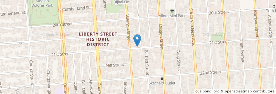 Mapa de ubicacion de Postal Box en 미국, 캘리포니아주, 샌프란시스코, 샌프란시스코.