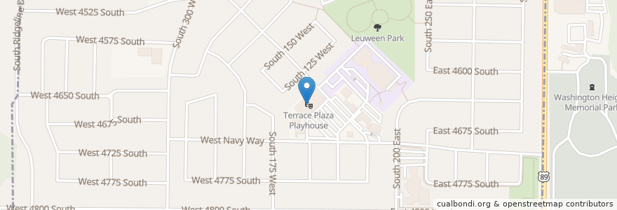 Mapa de ubicacion de Terrace Plaza Playhouse en Vereinigte Staaten Von Amerika, Utah, Weber County.
