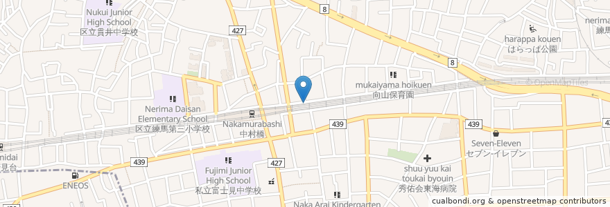 Mapa de ubicacion de 中村橋駅東 en Japan, 東京都, 練馬区.