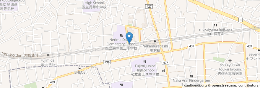 Mapa de ubicacion de 中村橋駅西 en Japonya, 東京都, 練馬区.