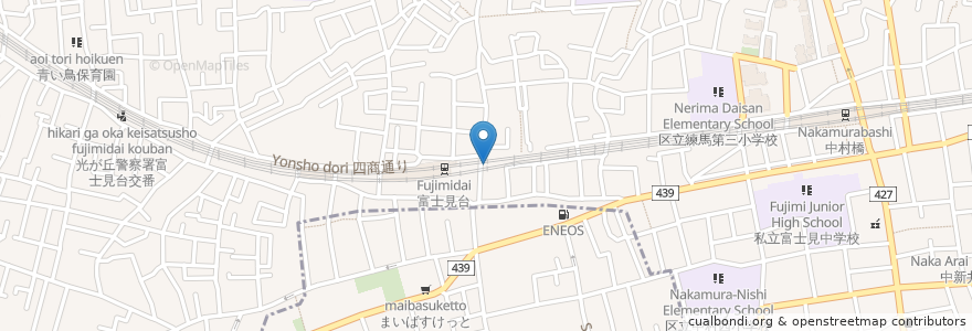 Mapa de ubicacion de 富士見台駅東 en Japan, 東京都, 練馬区.