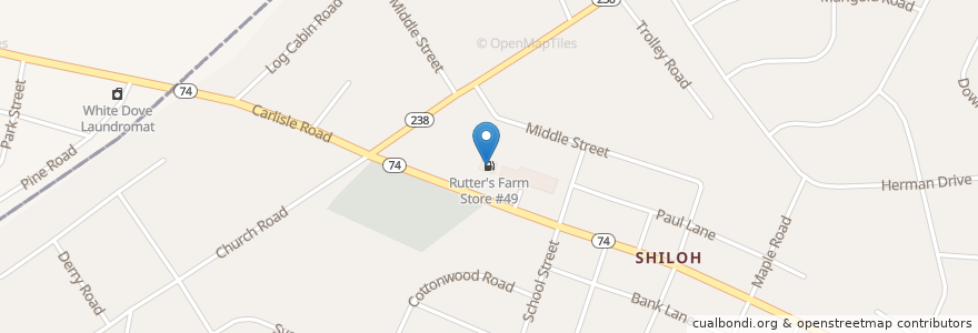 Mapa de ubicacion de Rutter's Farm Store #49 en Stati Uniti D'America, Pennsylvania, West Manchester Township.