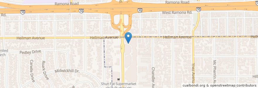 Mapa de ubicacion de 黃金閣海鮮酒樓 en 美利坚合众国/美利堅合眾國, 加利福尼亚州/加利福尼亞州, 洛杉矶县, Alhambra.