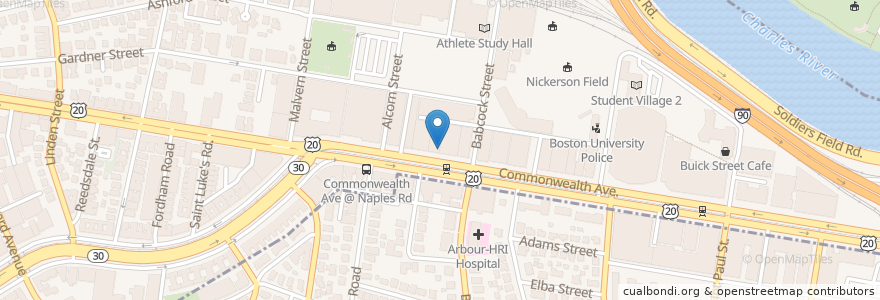 Mapa de ubicacion de Brown Sugar Cafe en Verenigde Staten, Massachusetts, Suffolk County, Boston.