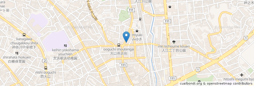 Mapa de ubicacion de 横浜銀行 en 일본, 가나가와현, 요코하마시, 神奈川区.