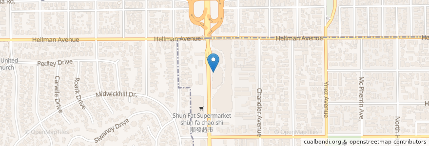 Mapa de ubicacion de 綠島風味餐廳 en 美利坚合众国/美利堅合眾國, 加利福尼亚州/加利福尼亞州, 洛杉矶县, Alhambra.
