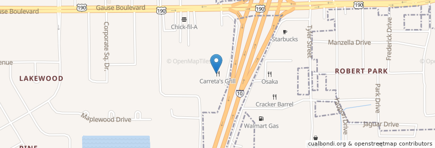 Mapa de ubicacion de Carreta's Grill en ایالات متحده آمریکا, لوئیزیانا, St. Tammany Parish.