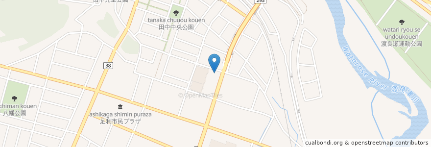 Mapa de ubicacion de かっぱ寿司 en Jepun, 栃木県, 足利市.