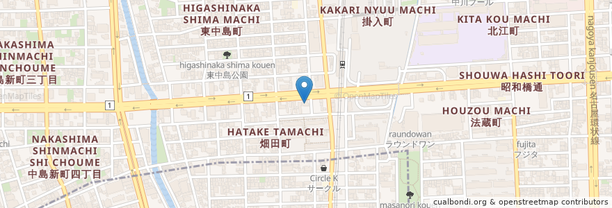 Mapa de ubicacion de 伝串 新時代 en Japão, 愛知県, Nagoia, 中川区.