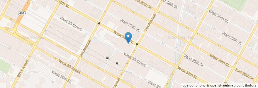 Mapa de ubicacion de Garrett en Соединённые Штаты Америки, Нью-Йорк, Нью-Йорк, Округ Нью-Йорк, Манхэттен, Manhattan Community Board 5, Manhattan Community Board 4.