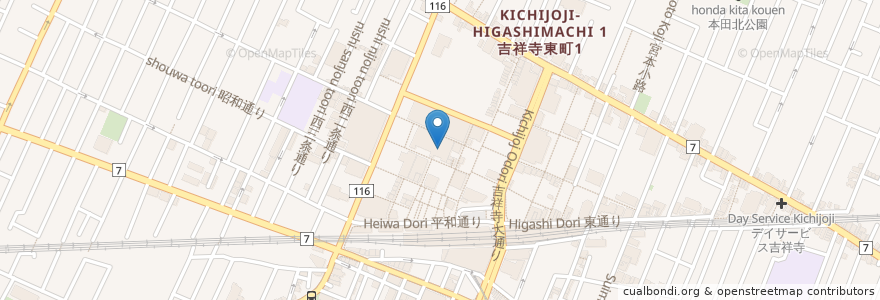 Mapa de ubicacion de マリオンクレープ en 日本, 東京都, 武蔵野市.