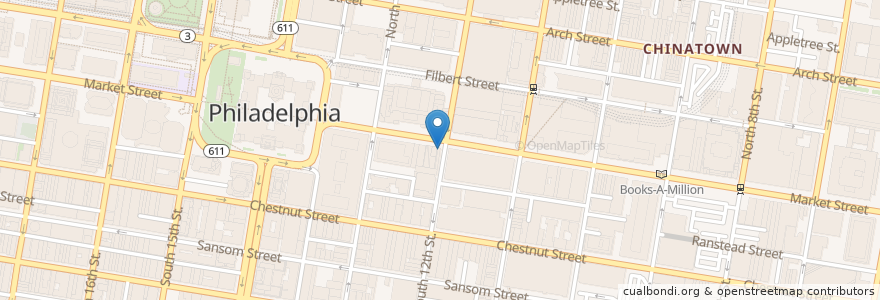 Mapa de ubicacion de Bank & Bourbon en Vereinigte Staaten Von Amerika, Pennsylvania, Philadelphia County, Philadelphia.