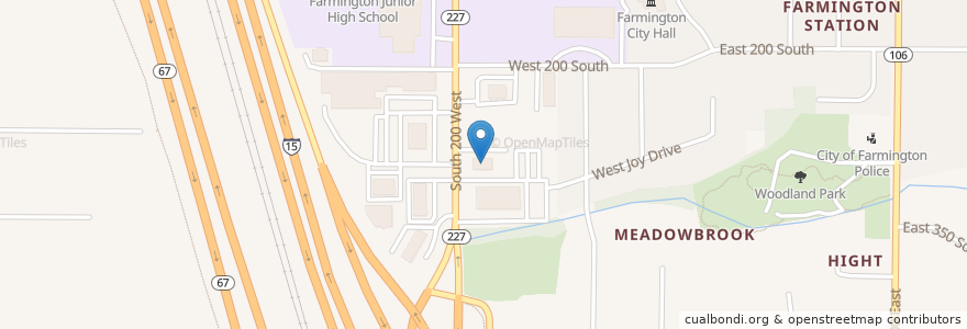 Mapa de ubicacion de University of Utah Health Care Farmington Health Center en アメリカ合衆国, ユタ州, Davis County, Farmington.