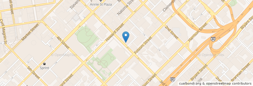 Mapa de ubicacion de SF Park Moscone Center en 美利坚合众国/美利堅合眾國, 加利福尼亚州/加利福尼亞州, 旧金山市县/三藩市市縣/舊金山市郡, 旧金山.