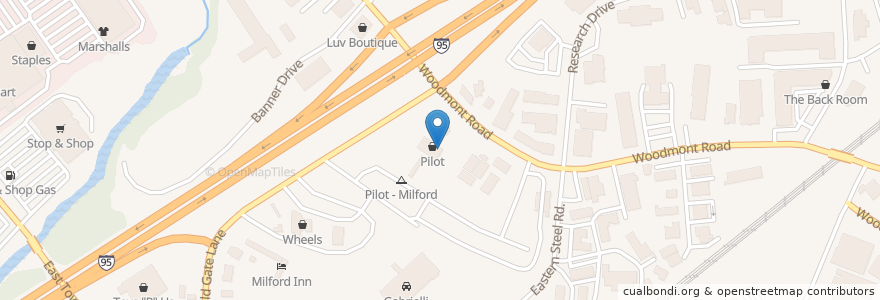 Mapa de ubicacion de Wendy's en Stati Uniti D'America, Connecticut, New Haven County, Milford.