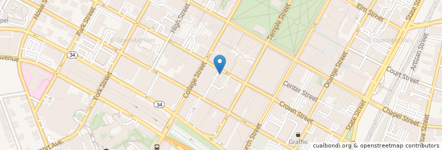 Mapa de ubicacion de Uptown Upscale Lounge en 美利坚合众国/美利堅合眾國, 康涅狄格州 / 康乃狄克州, New Haven County, New Haven.