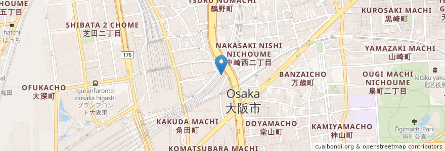 Mapa de ubicacion de 京こまち en 일본, 오사카부, 오사카, 기타구.