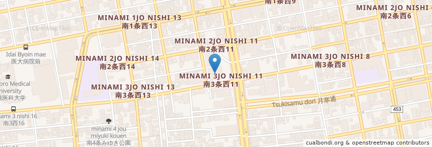 Mapa de ubicacion de 札幌市中央区役所 en 日本, 北海道, 石狩振興局, 札幌市, 中央区.