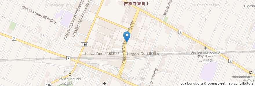 Mapa de ubicacion de 一風堂 en 日本, 东京都/東京都, 武蔵野市.