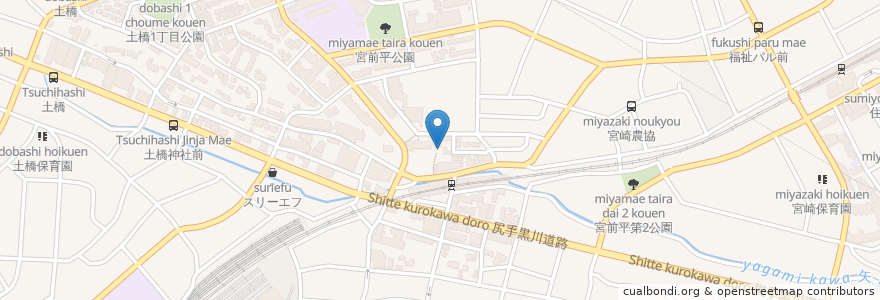 Mapa de ubicacion de 小台稲荷神社 en Japan, Kanagawa Prefecture, Kawasaki, Miyamae Ward.