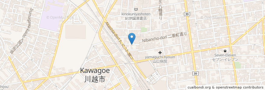 Mapa de ubicacion de メガガンジャ en 日本, 埼玉県, 川越市.
