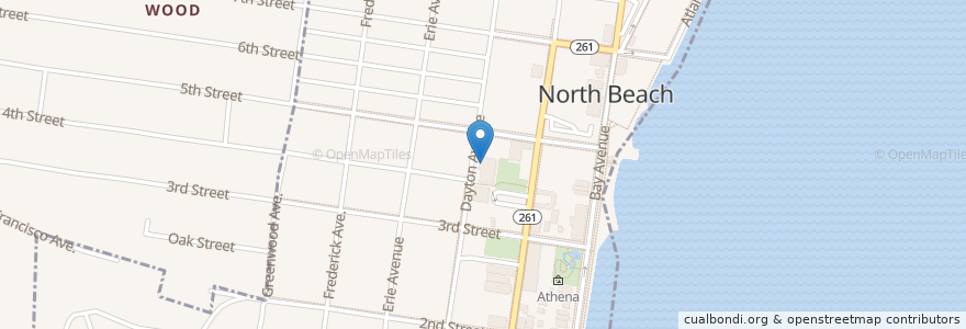 Mapa de ubicacion de North Beach Recreation Center en 미국, 메릴랜드, Calvert County.