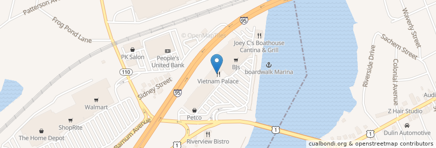 Mapa de ubicacion de Vietnam Palace en 美利坚合众国/美利堅合眾國, 康涅狄格州 / 康乃狄克州, Fairfield County, New Haven County, Milford.