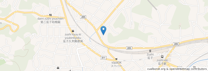 Mapa de ubicacion de 自販機二葉会館 en Japón, Prefectura De Kanagawa, 逗子市.