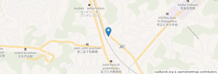 Mapa de ubicacion de 自販機 en Japan, Kanagawa Prefecture, Zushi.