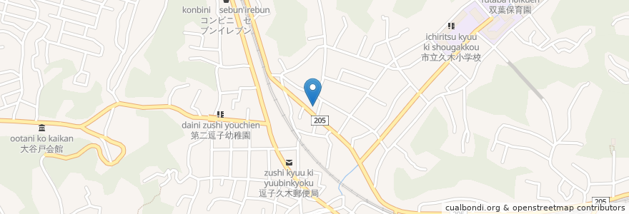 Mapa de ubicacion de 自販機台 en Japón, Prefectura De Kanagawa, 逗子市.