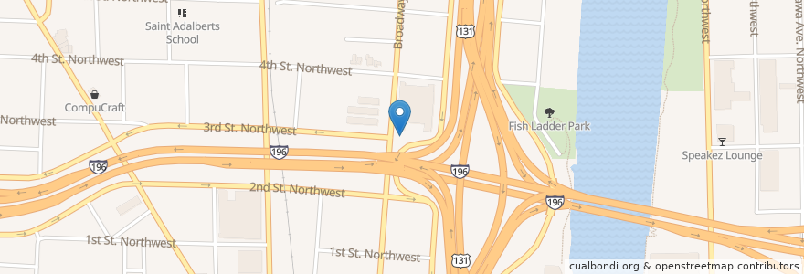 Mapa de ubicacion de Union Square Bike Parking en Stati Uniti D'America, Michigan, Kent County, Grand Rapids.