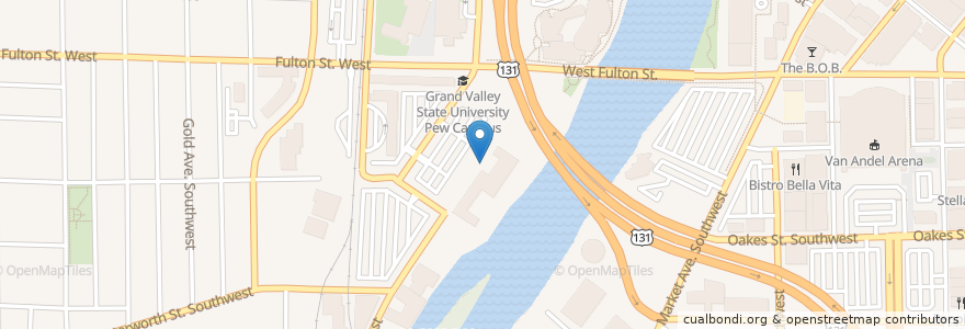 Mapa de ubicacion de GVSU Campus Bike Parking en ایالات متحده آمریکا, میشیگان, Kent County, Grand Rapids.
