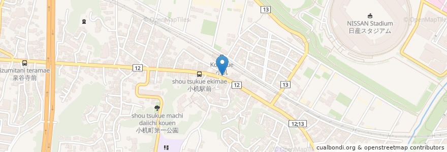 Mapa de ubicacion de Dining Chan 婆 en Japão, 神奈川県, 横浜市, 港北区.