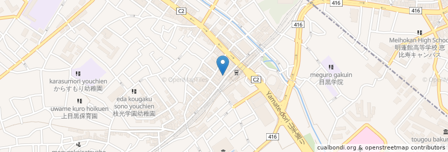 Mapa de ubicacion de 小野田商店 en Japan, 東京都, 目黒区.