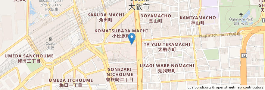Mapa de ubicacion de メディアカフェ ポパイ en اليابان, أوساكا, أوساكا, 北区.