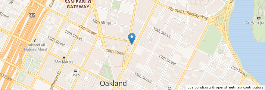Mapa de ubicacion de Darling's Elixirs en Vereinigte Staaten Von Amerika, Kalifornien, Alameda County, Oakland.