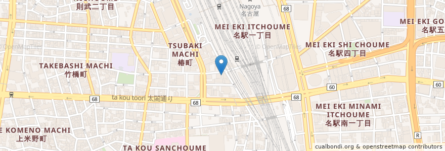 Mapa de ubicacion de ちょいのみ酒場 en Japonya, 愛知県, 名古屋市, 中村区.