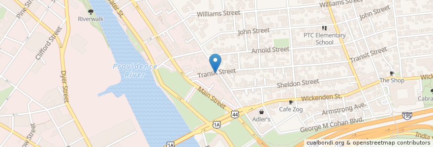 Mapa de ubicacion de Benefit Street Juice Bar Cafe en Amerika Birleşik Devletleri, Rhode Island, Providence County, Providence.