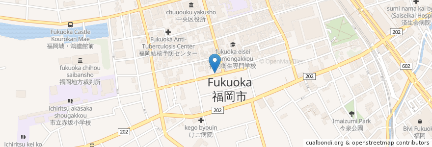 Mapa de ubicacion de Half-Penny en Japonya, 福岡県, 福岡市, 中央区.